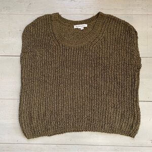 BCBGeneration Women’s Loose Knit Sleeveless Sweater Olive Green Stretch Sz XS/S